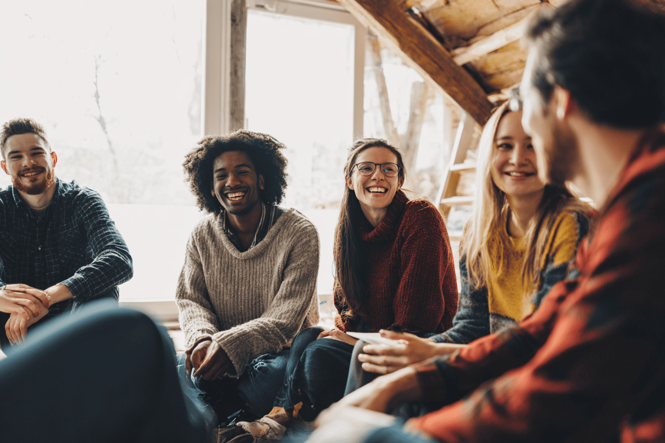 Afbeelding van een groep van een teambuilding activiteit