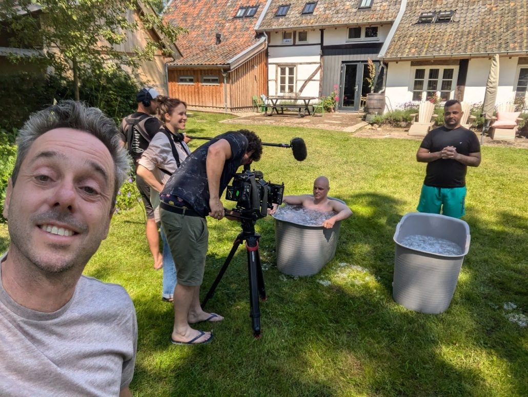 Filmploeg van Taboe op het erf van Hoeve Hurpesch